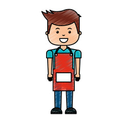 Man with apron avatar vector illustration design