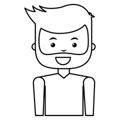 Fototapeta na wymiar young man avatar character vector illustration design