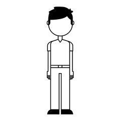 young man avatar character vector illustration design