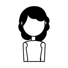 young woman avatar character vector illustration design