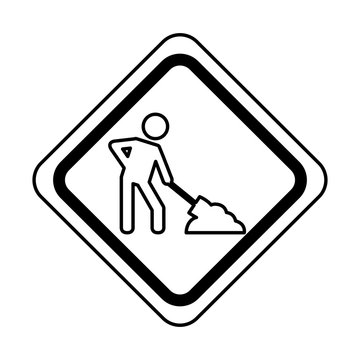 under construction traffic signal icon vector illustration design