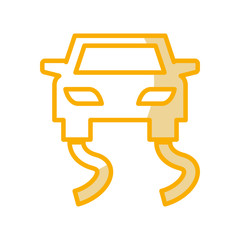 Slippery road traffic signal icon vector illustration design