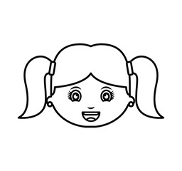 cute little girl student vector illustration design