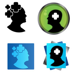 plus of the human mind. vector illustration. Head icon