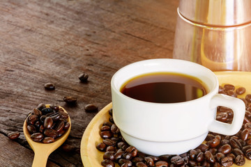 coffee cup on wood table