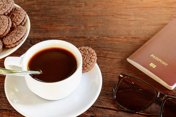 coffee cup and passpost