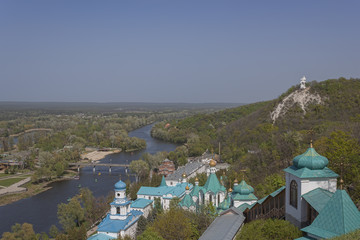 Fototapeta na wymiar Siversky Donets river in Sviatohirsk, spring