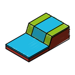 river terrain isometric icon vector illustration design