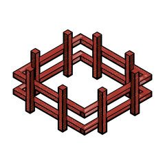 Obraz premium farm fence isometric icon vector illustration design