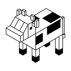 cow isometric isolated icon vector illustration design
