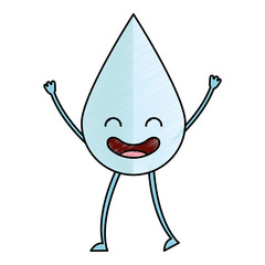 water drop kawaii character vector illustration design