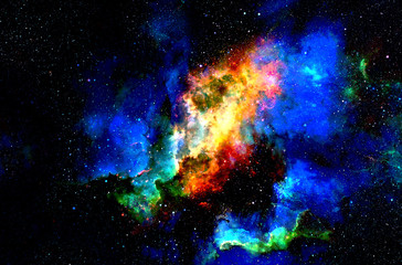Cosmic space and stars, color cosmic abstract background.