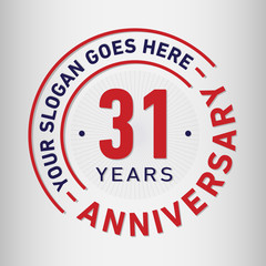 31 years anniversary logo template. Vector and illustration.