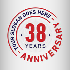 38 years anniversary logo template. Vector and illustration.