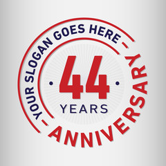 44 years anniversary logo template. Vector and illustration.