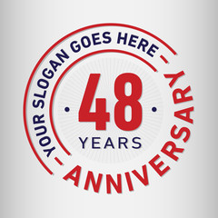 48 years anniversary logo template. Vector and illustration.