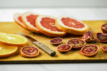 orange of different grades, grapefruit, Citrus, fruit, red orange