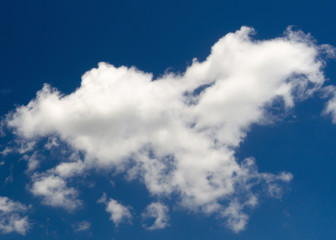 Obraz premium Blue sky with cloud. Sky cloud looks like map of China. Clouds forming China map in sky.