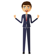 Astonished mid aged man emotional character concept illustration