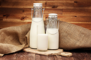 milk products - tasty healthy dairy products on a table 
