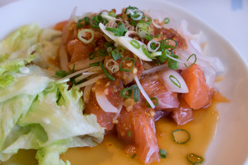 Salmon spicy salad.