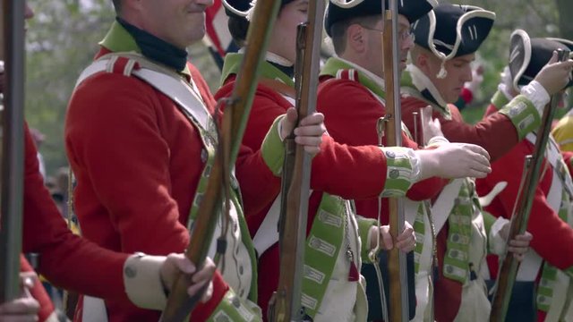 Revolutionary War British Troops Shoulder Muskets