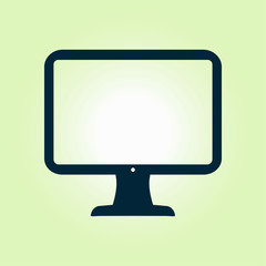  mputer display sign icon. Flat design style.