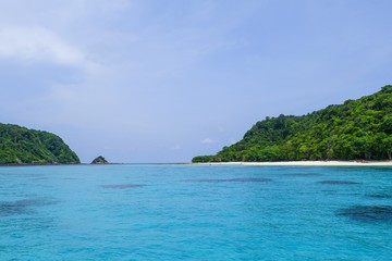 Fototapeta na wymiar View of the Phi Phi Islands area in Krabi province Thailand