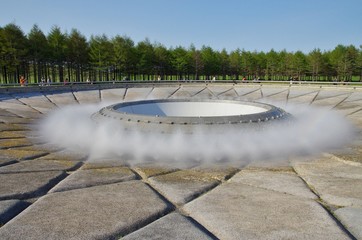 北海道の札幌のモエレ沼公園の噴水