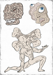 Creative mutant monster illustration