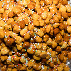 Close up of  struffoli