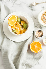 Fruit and yogurt for a healthy breakfast