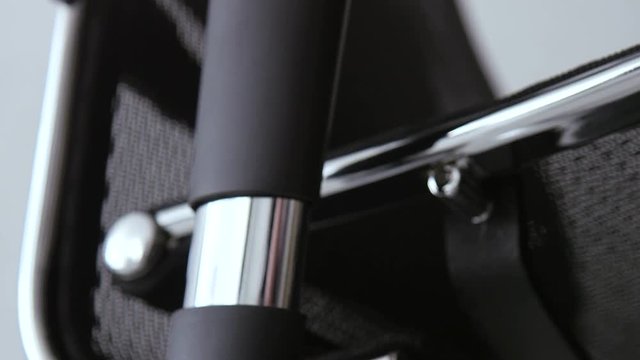 Camera View Type of Leather Office Chair from Different Sides and Close-up