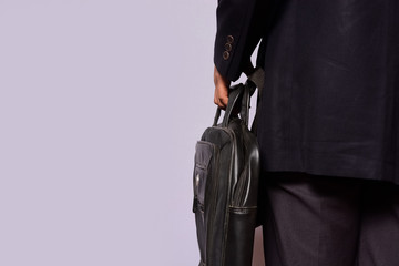 business man going office with bag