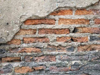 Abstract image, Cracks of old brick wall

