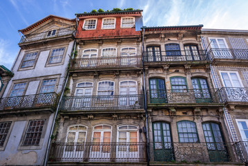 Fototapeta premium Residential buildings seen from Cimo de Vila Street in Porto, Portugal
