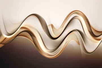 Photo sur Aluminium Vague abstraite Incroyable fond abstrait de vagues brunes dorées