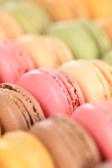 Macarons Macaroons Kekse Nachtisch Dessert aus Frankreich hochkant
