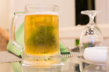 Beer jug on the table