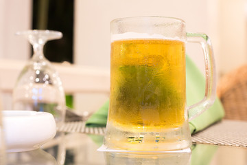 Beer jug on the table