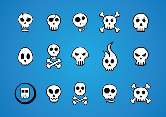 Skull Icon Set - vector illustration