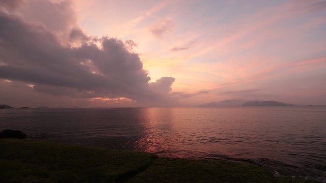 A hd movie clip of Nha Trang Bay Vietnam just before sunrise.