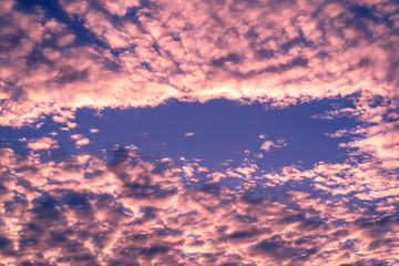 Clouds on the blue sky.