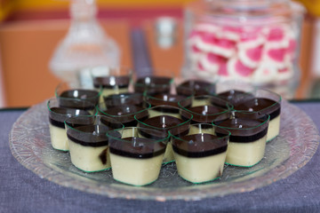 Catering dessert with chocolate 