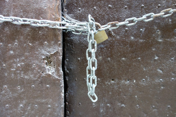 lock and chain on a door
