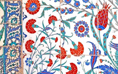 Ancient Ottoman patterned tile composition. - 149205404