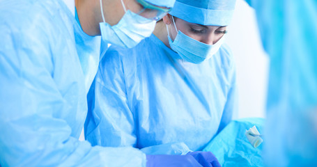 Young surgery team in the operating room