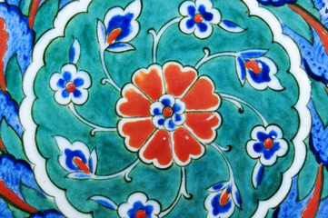 Ancient Ottoman patterned tile composition. - 149207625