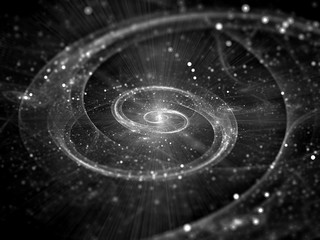 Obraz premium Spiral galaxy in deep space intensity map black and white