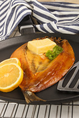smoked warm scottish kipper with butter
